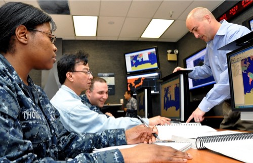 An instructor teaches three team members